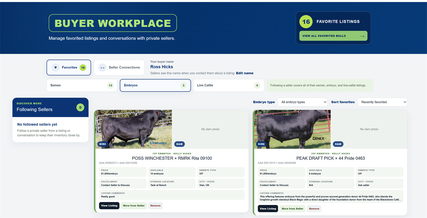 Buyer Workplace favorites